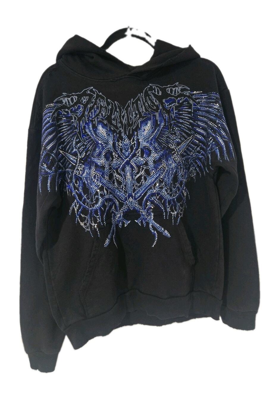 Affliction Toxic Wrath Rhinestone Hoodie Black Men's Medium NWT